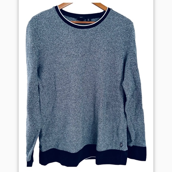 Hugo Boss Other - Hugo Boss Slim Fit Cotton Sweater  Crewneck Gray Black  Size L